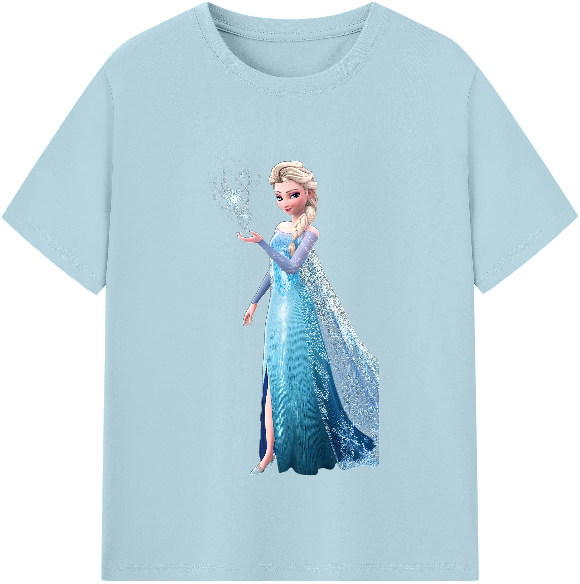 （画像用） アナと雪の女王 アンナ エルサ Frozen Anna Elsa 綿100％半袖Tシャツ（フロントプリント）